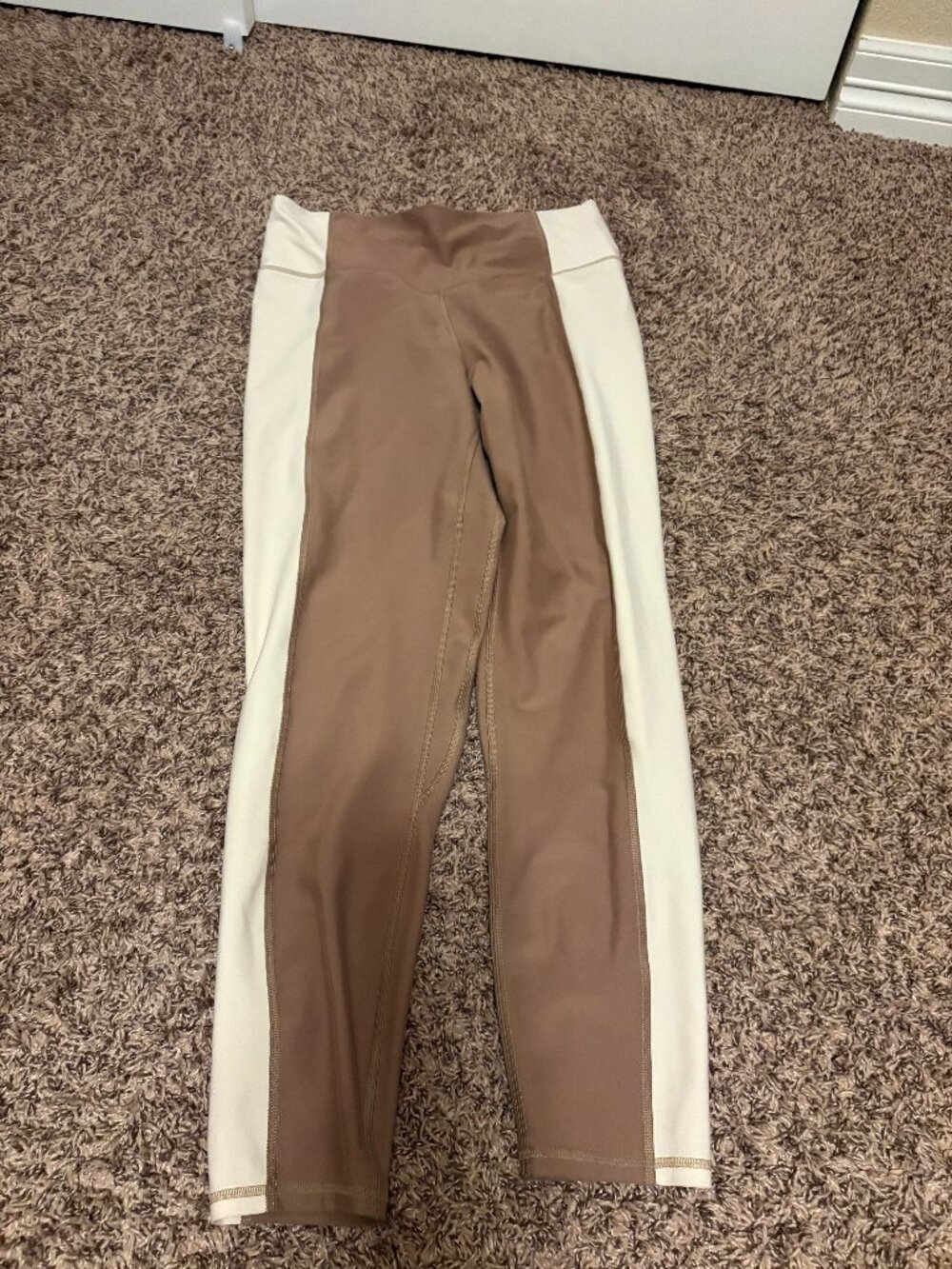 YPB Athletic Leggings XL Long Xtra Large Dusty Pink Cream Classic Fitted Tall